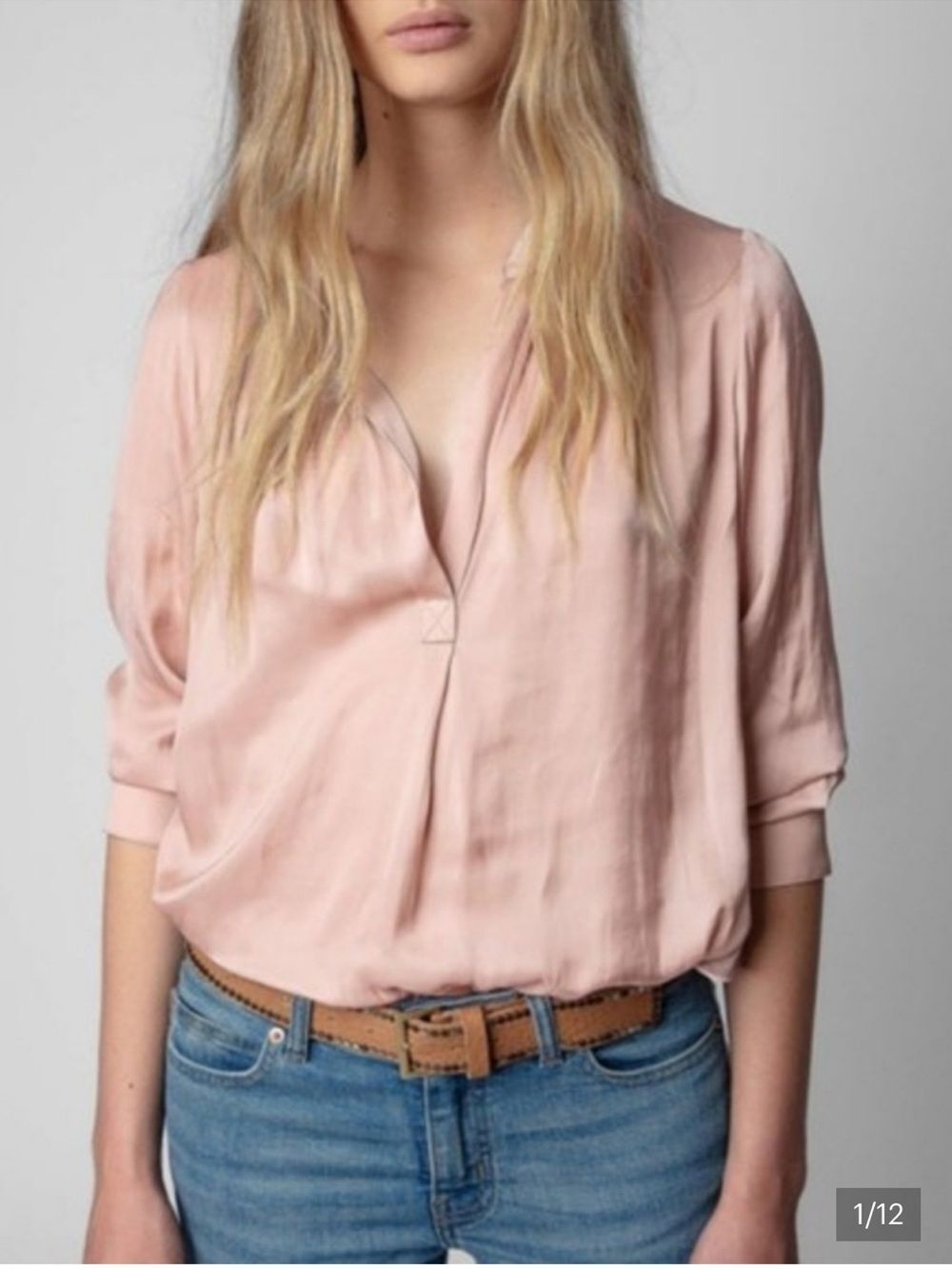 $348 Zadig & Voltaire Tink Oversized Tunic Shirt NWT Medium